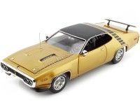 Cochesdemetal.es 1971 Plymouth Road Runner Hardtop GY8 Gold Leaf Metallic 1:18 Auto World AMM1258