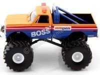 Cochesdemetal.es 1972 Chevrolet K-10 Monster Truck "AM/PM BOSS Kings of Crunch" Naranja/Azul 1:43 Greenlight 88021