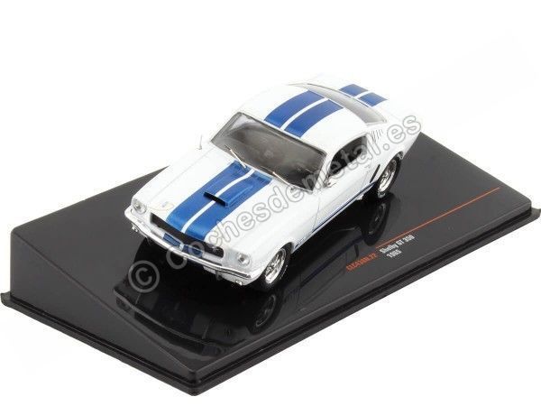 Cochesdemetal.es 1965 Ford Mustang Shelby GT 350 Blanco/Azul 1:43 IXO Models CLC438N