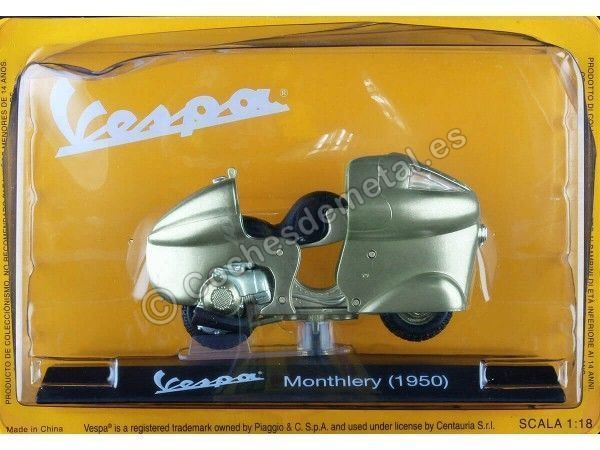 Cochesdemetal.es 1950 Vespa Monthlery Verde 1:18 Editorial Salvat VES0034