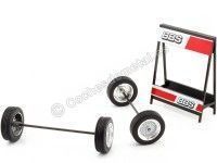 Expositor de Ruedas BBS con Dos Ejes y Cuatro Ruedas 1:18 IXO Models SET009W