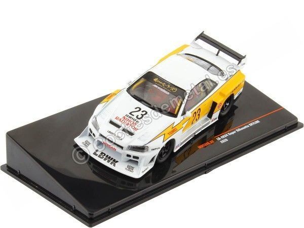 Cochesdemetal.es 2020 Nissan Super Silhouette Skyline LB-Works LB-ER34 Nº23 Blanco/Amarillo 1:43 IXO Models MOC326