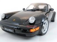 Cochesdemetal.es 1988 Porsche 911 (964) Turbo Coupe Negro 1:18 Welly 18026