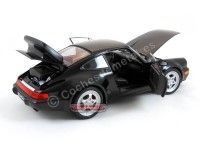 Cochesdemetal.es 1988 Porsche 911 (964) Turbo Coupe Negro 1:18 Welly 18026