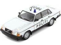 Cochesdemetal.es 1986 Volvo 240 GL "Policía de Dinamarca" Blanco 1:24 Welly 24102DK