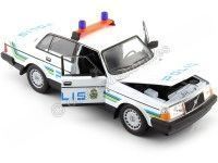 1986 Volvo 240 GL "Policía de Suecia" Blanco 1:24 Welly 24102SP