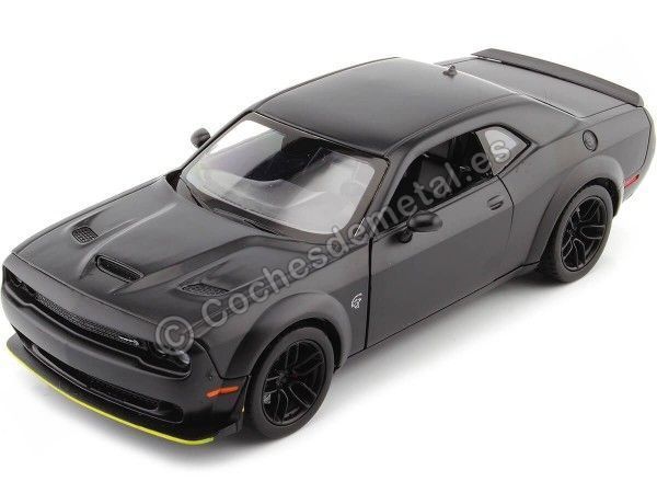 Cochesdemetal.es 2018 Dodge Challenger SRT Hellcat Wide Body Negro Mate 1:24 Motor Max 79350