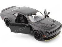 2018 Dodge Challenger SRT Hellcat Wide Body Negro Mate 1:24 Motor Max 79350