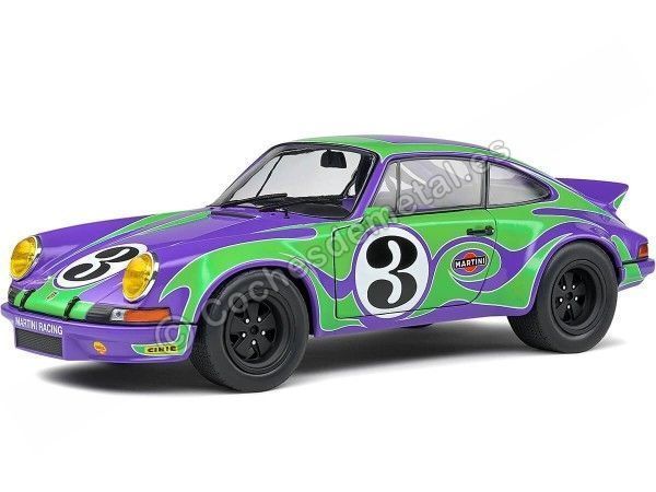 Cochesdemetal.es 1973 Porsche 911 Carrera RSR Nº3 Hippie Tribute Martini Racing Verde/Violeta 1:18 Solido S1801117