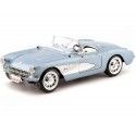 Cochesdemetal.es 1957 Chevrolet Corvette Convertible Azul-Blanco 1:18 Lucky Diecast 92018