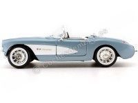 Cochesdemetal.es 1957 Chevrolet Corvette Convertible Azul-Blanco 1:18 Lucky Diecast 92018