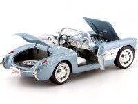 Cochesdemetal.es 1957 Chevrolet Corvette Convertible Azul-Blanco 1:18 Lucky Diecast 92018