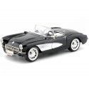 Cochesdemetal.es 1957 Chevrolet Corvette Convertible Negro-Blanco 1:18 Lucky Diecast 92018