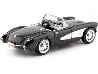 Cochesdemetal.es 1957 Chevrolet Corvette Convertible Negro-Blanco 1:18 Lucky Diecast 92018