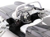 Cochesdemetal.es 1957 Chevrolet Corvette Convertible Negro-Blanco 1:18 Lucky Diecast 92018