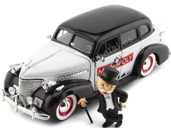 1939 Chevrolet Master + Figura Mr. Monopoly Negro/Blanco 1:24 Jada Toys 33230 253255048