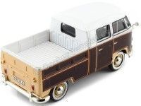 1967 Volkswagen Type 2 T1 Cabina Doble Pickup Surf Marron/Blanco 1:24 Motor Max 79560