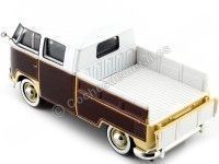 1967 Volkswagen Type 2 T1 Cabina Doble Pickup Surf Marron/Blanco 1:24 Motor Max 79560