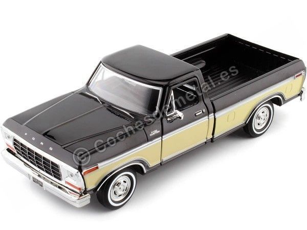 Cochesdemetal.es 1979 Ford F150 Pickup Custom Negro/Beige 1:24 Motor Max 79346