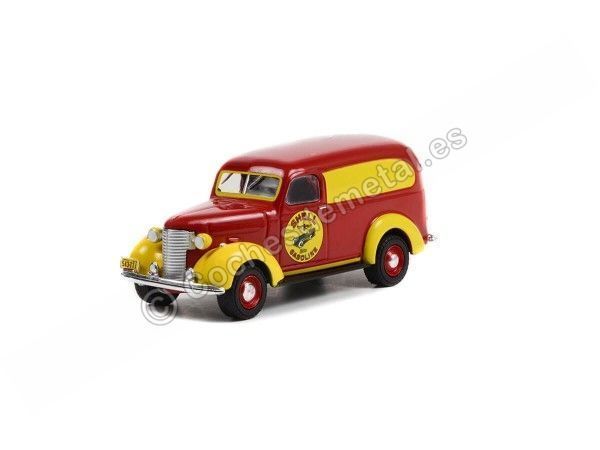 Cochesdemetal.es 1939 Chevrolet Panel Truck Shell Gasoline "Running on Empty Series 14" 1:64 Greenlight 41140A