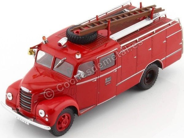 Cochesdemetal.es 1961 Camión Autobomba Ebro B35 "Bomberos de Aragón" Rojo 1:43 Editorial Salvat SP25