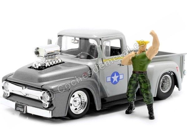 1956 Ford F-100 + Figura Guile "Streetfighter" 1:24 Jada Toys 34373/253255057