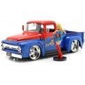 1952 Ford F-100 Truck Pickup Custom + Figura Supergirl 1:24 Jada To...