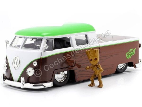 1963 Volkswagen Bus Pickup + Groot de "Guardianes de la Galaxia" 1:...