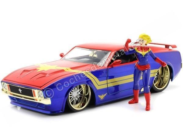 1973 Ford Mustang Mach 1 + Figura Captain Marvel 1:24 Jada Toys 311...