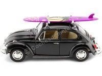 1959 Volkswagen VW Kafer Con Tabla de Surf Negro 1:24 Welly 22436