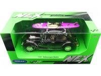 1959 Volkswagen VW Kafer Con Tabla de Surf Negro 1:24 Welly 22436