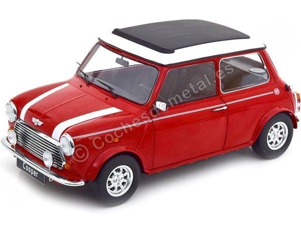 Cochesdemetal.es 1997 Mini Cooper con Techo Corredizo Rojo/Blanco 1:12 KK-Scale KKDC120074L