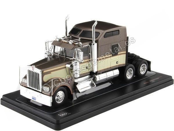 Cochesdemetal.es 1990 Cabeza Tractora Kenworth W900 De 3 Ejes Marrón Metalizado/Beige 1:43 IXO Models TR145.22