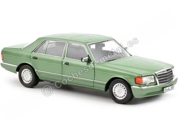 Cochesdemetal.es 1991 Mercedes-Benz 560 SEL W126 Verde Metalizado 1:18 Norev HQ 183469