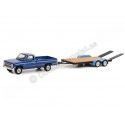 Cochesdemetal.es 1981 Chevrolet C-20 Trailering Special + Remolque de Plataforma "Hitch & Tow Series 27" 1:64 Greenlight 32270B