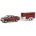 Cochesdemetal.es 2019 Ford F-150 XLT + Remolque Para Ganado "Hitch & Tow Series 27" 1:64 Greenlight 32270D