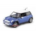 Cochesdemetal.es 2004 Mini Coper R50 Azul-Blanco 1:18 Motor Max 73114