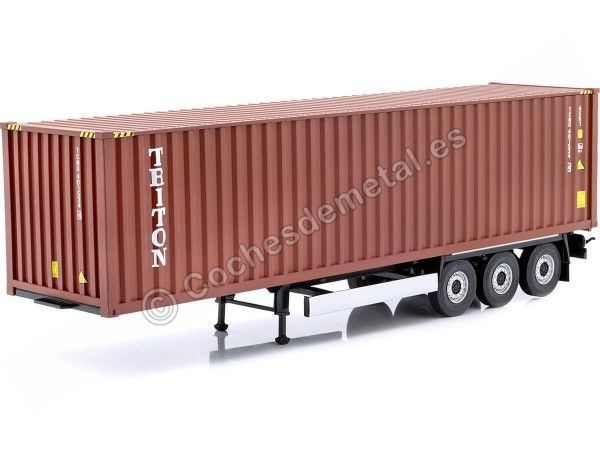 Cochesdemetal.es 2021 Trailer Semirremolque Porta Contenedores Rojo 1:24 Solido S2400501