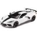 Cochesdemetal.es 2020 Chevrolet Corvette Stingray Coupe High Wing Blanco/Negro 1:24 Maisto 31534