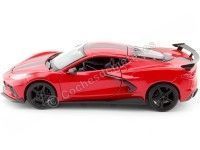 2020 Chevrolet Corvette Stingray Coupe High Wing Rojo/Negro 1:24 Ma...