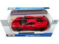 2020 Chevrolet Corvette Stingray Coupe High Wing Rojo/Negro 1:24 Ma...