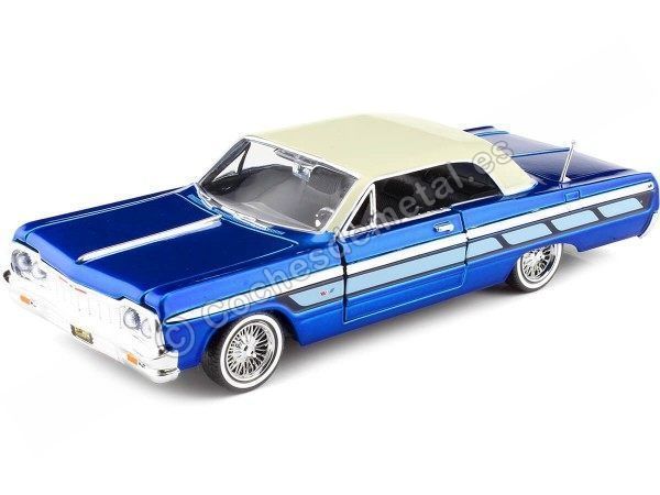 1964 Chevrolet Impala Lowrider Azul/Blanco 1:24 Motor Max 79021