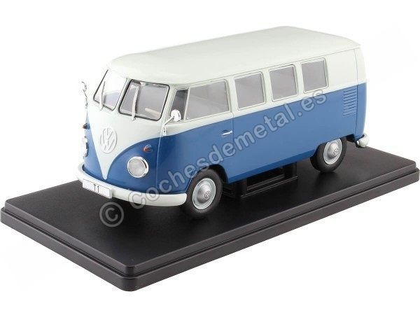 1960 Volkswagen VW T1 Kombi Azul/Blanco 1:24 WhiteBox 124179