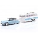 1959 Citroen DS 19 Azul Nube/Berenjena + Caravana Henon Blanca/Azul...