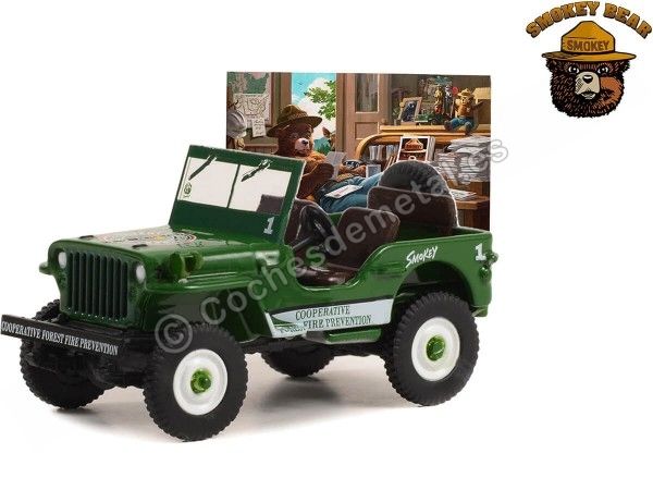 1945 Willys MB Jeep "Smokey Bear Series 2" 1:64 Greenlight 38040A