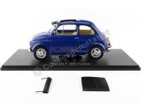 1968 Fiat 500 F Custom Con Techo Corredizo Azul Oscuro 1:12 KK-Scale KKDC120063