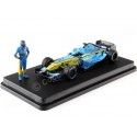 2004 Renault F1 Team R24 Nº8 + Figura Fernando Alonso + Urna expositora 1:43 Cochesdemetal F1_33SET