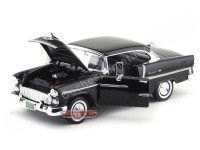 Cochesdemetal.es 1955 Chevrolet Bel Air Hard Top Negro Metalizado 1:18 Motor Max 73185