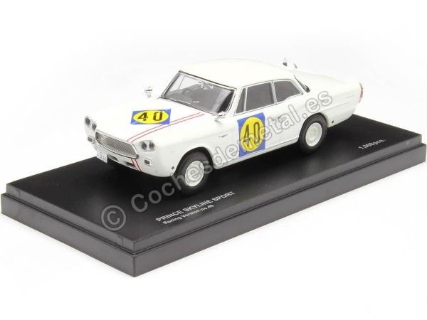 1957 Nissan Prince Skyline Sport Coupe Racing Nº40 Blanco 1:43 Kyosho 03233B