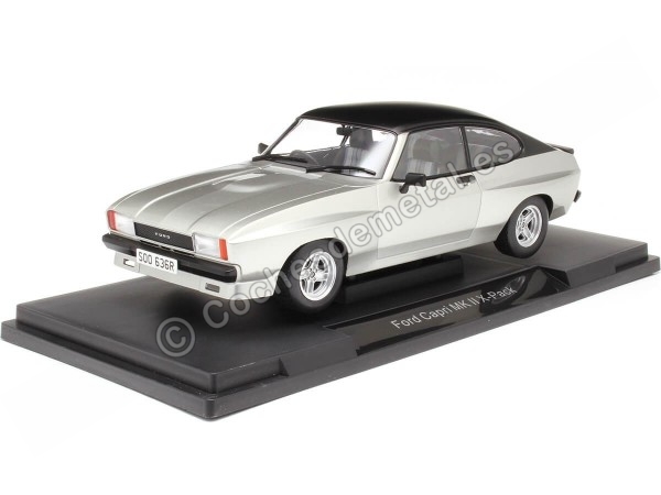 1975 Ford Capri MK2 X-Pack RHD Plateado/Negro 1:18 MC Group 18349